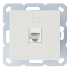 Изображение Интернет-розетка RJ45 с накладкой, цвет слоновая кость
